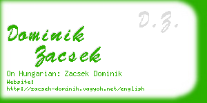 dominik zacsek business card